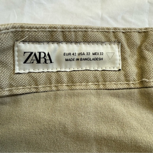 Zara Men's Khaki Cargo Pants size 32 - Picture 6 of 6